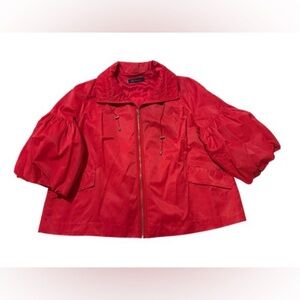 Anne Klein Bold Red Utility Jacket